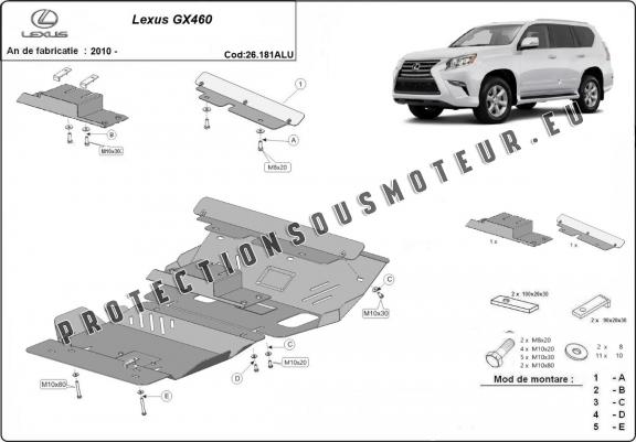 Cache Sous Moteur Lexus GX460 Lexus GX460 - Aluminium Cache Sous Moteur Lexus GX460 Lexus GX460 - Aluminium