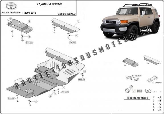 Cache Sous Moteur FJ Cruiser -Aluminium Cache Sous Moteur FJ Cruiser -Aluminium