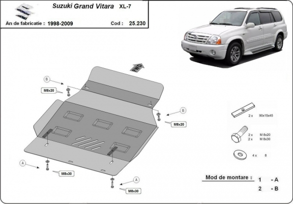 Cache sous moteur et de la radiateur Suzuki Grand Vitara XL-7