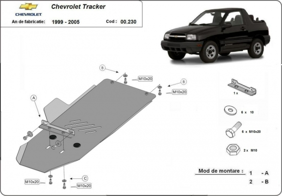 Cache de protection de la boîte de vitesse Chevrolet Tracker