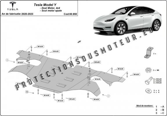 Protection moteur arrière pour Tesla Model Y AWD Protection moteur arrière pour Tesla Model Y AWD