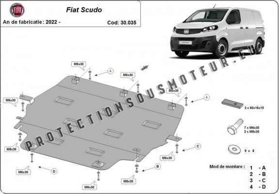 Cache sous moteur et de la boîte de vitesse Fiat Scudo Cache sous moteur et de la boîte de vitesse Fiat Scudo