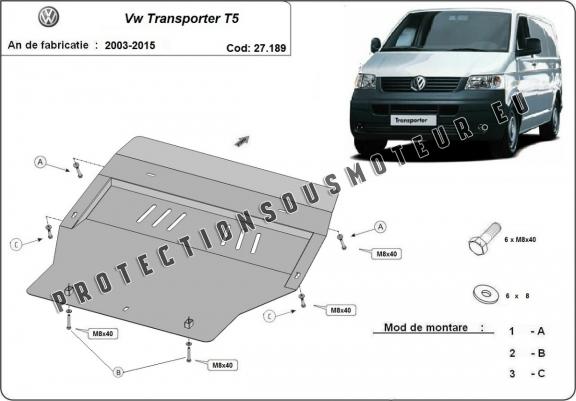 Cache sous moteur et de la boîte de vitesse Volkswagen Transporter T5