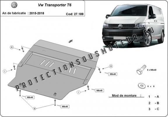 Cache sous moteur et de la boîte de vitesse Volkswagen Transporter T6