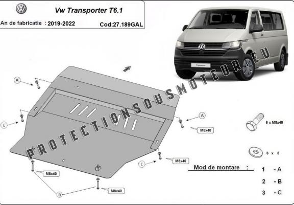 Acier galvanisé cache sous moteur et de la boîte de vitesse Volkswagen Transporter T6.1