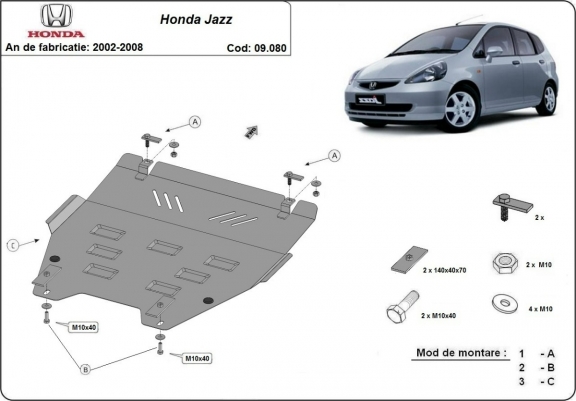 Cache sous moteur et de la boîte de vitesse Honda Jazz