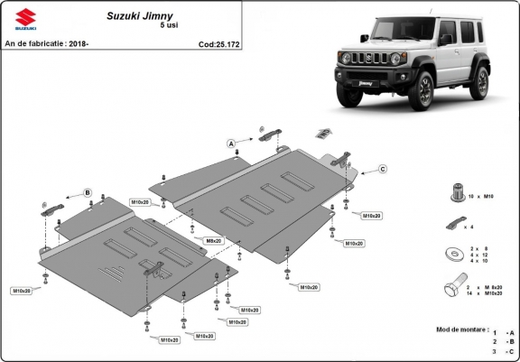Cache de protection de la boite de transfert Suzuki Jimny - modèle 5 portes