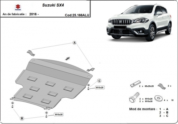 Aluminium cache sous moteur et de la boîte de vitesse Suzuki SX4