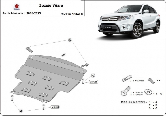 Aluminium cache sous moteur et de la boîte de vitesse Suzuki Vitara