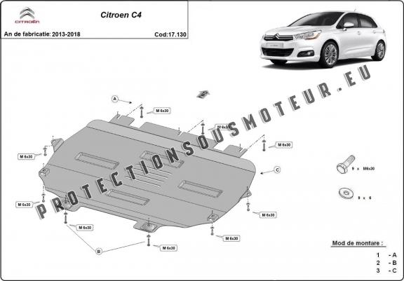 Cache sous moteur et de la boîte de vitesse Citroen C4