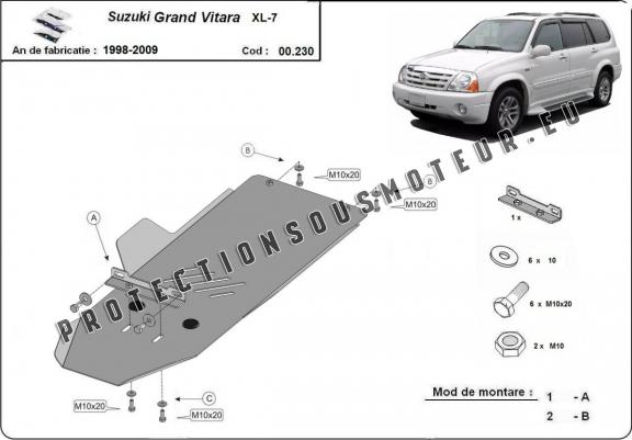 Cache de protection de la boîte de vitesse Suzuki Grand Vitara XL-7 