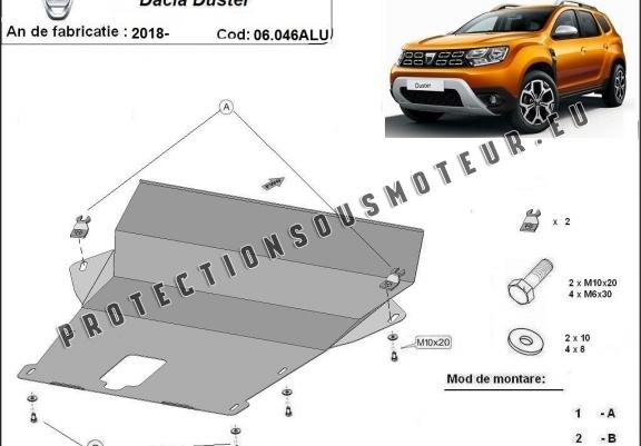 Cache sous moteur et de la boîte de vitesse en aluminium Dacia Duster