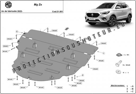 Cache sous moteur et de la boîte de vitesse MG ZS