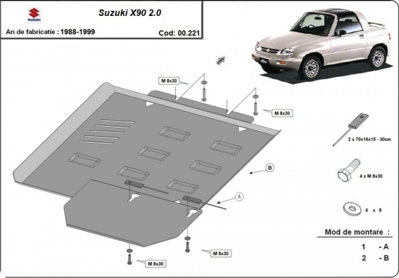 Cache de protection de la boîte de vitesse Suzuki X90 2.0