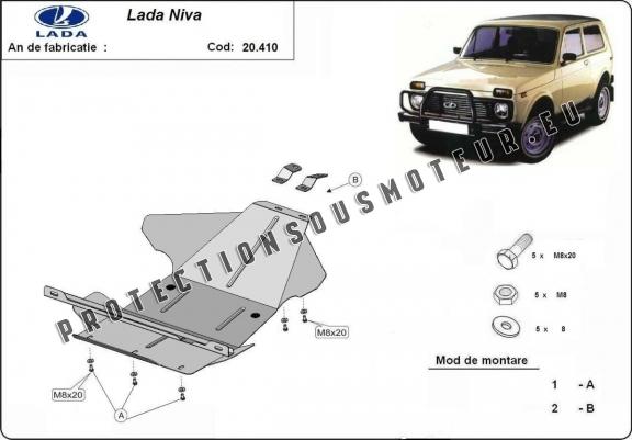 Cache sous moteur et de la boîte de vitesse Lada Niva