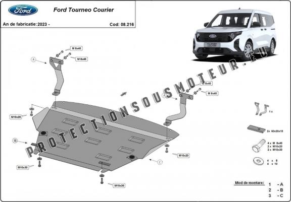 Cache sous moteur et de la boîte de vitesse Ford Tourneo Courier