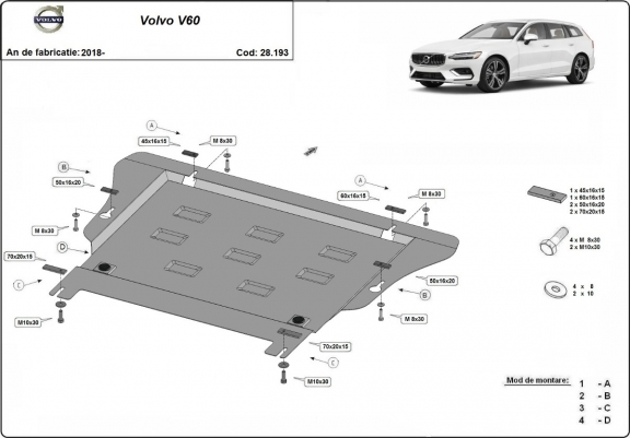 Cache sous moteur et de la boîte de vitesse Volvo  V60