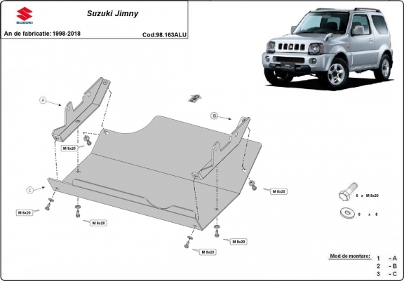 Cache sous moteur et de la boîte de vitesse Suzuki Jimny - aluminium