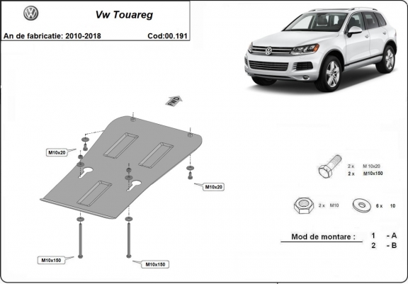 Cache de protection de la boîte de vitesse VW Touareg 7P