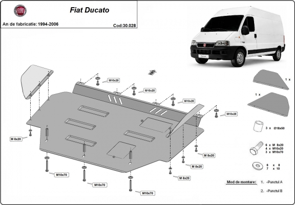 Cache sous moteur et de la boîte de vitesse Fiat Ducato