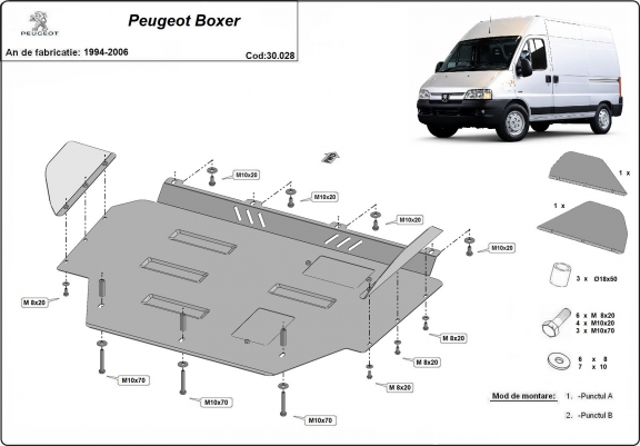 Cache sous moteur et de la boîte de vitesse Peugeot Boxer