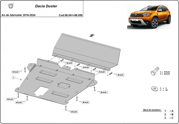 Cache sous moteur Dacia Duster - forfait promotionnel