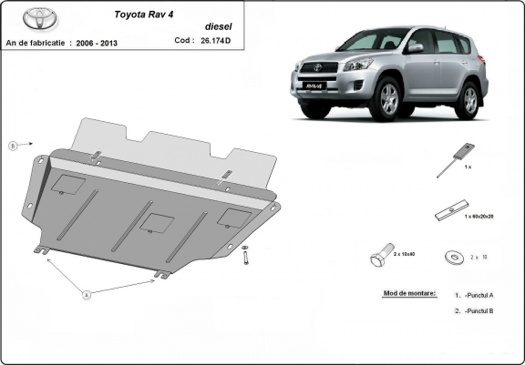 Cache sous moteur et de la boîte de vitesse Toyota RAV 4 Diesel