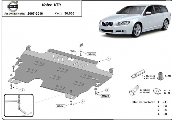 Cache sous moteur et de la boîte de vitesse Volvo V70