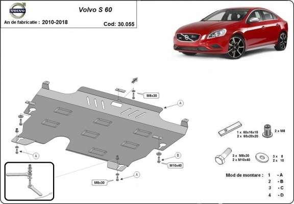 Cache sous moteur et de la boîte de vitesse Volvo S60