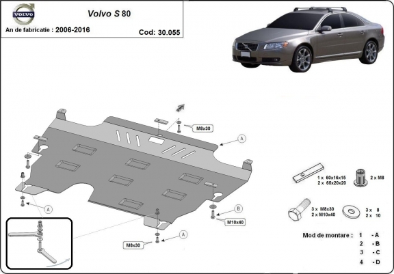 Cache sous moteur et de la boîte de vitesse Volvo S80