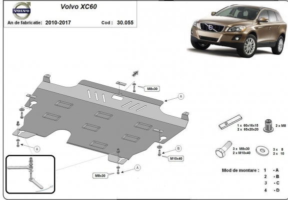 Cache sous moteur et de la boîte de vitesse Volvo XC60
