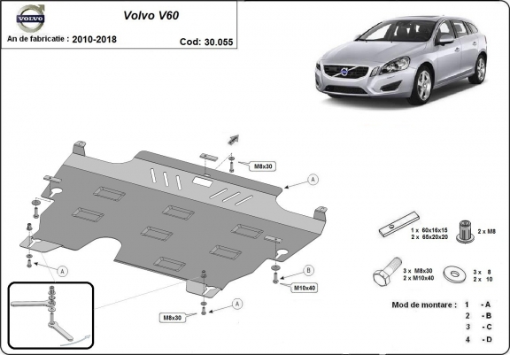 Cache sous moteur et de la boîte de vitesse Volvo  V60