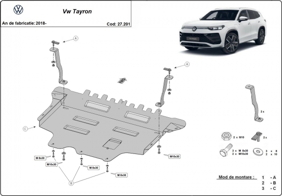 Cache sous moteur et de la boîte de vitesse VW Tayron