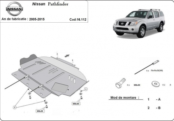 Cache Sous Moteur Nissan Pathfinder