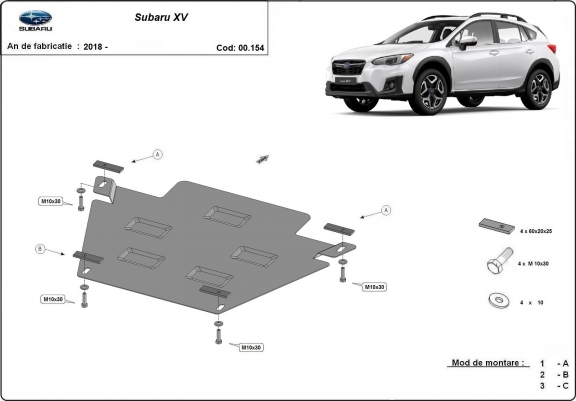 Cache de protection de la boîte de vitesse Subaru XV