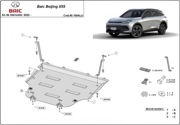 Aluminium cache sous moteur et de la boîte de vitesse BAIC Beijing X55