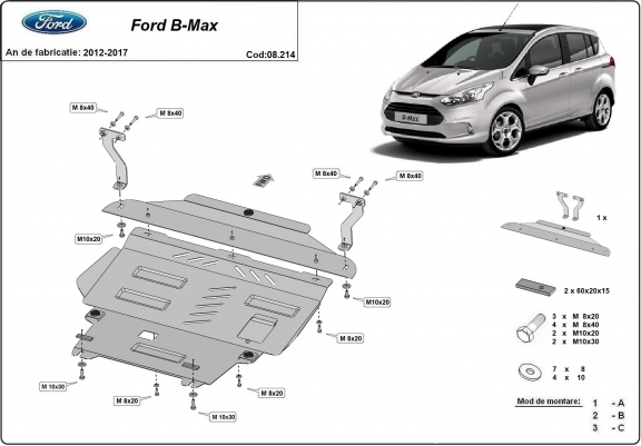 Cache sous moteur et de la boîte de vitesse Ford B-Max