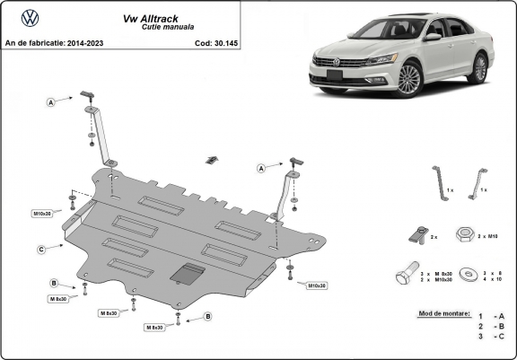 Cache sous moteur et de la boîte de vitesse VW Passat Alltrack - boîte de vitesses manuelle