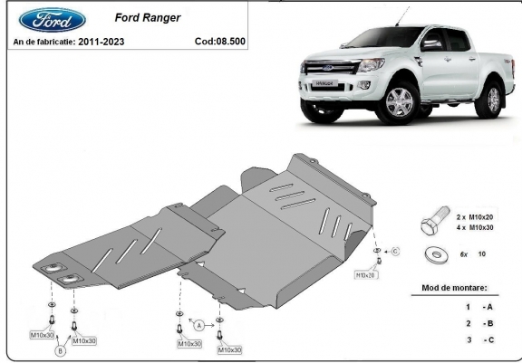 Cache Sous Moteur Ford Ranger
