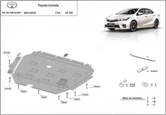 Cache Sous Moteur Toyota Corolla