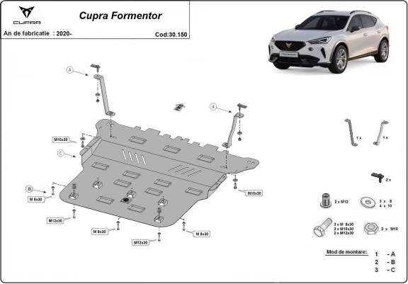 Cache sous moteur et de la boîte de vitesse Cupra Formentor