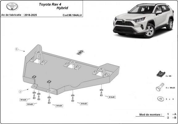 Cache de protection du différentiel en aluminium Toyota Rav4