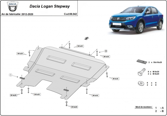 Cache sous moteur et de la boîte de vitesse Dacia Logan Stepway