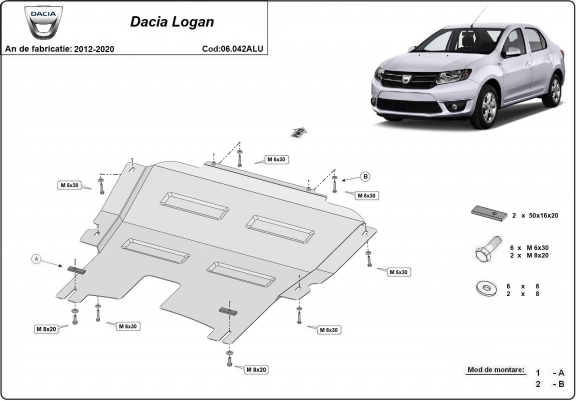 Cache sous moteur et de la boîte de vitesse DACIA LOGAN 2