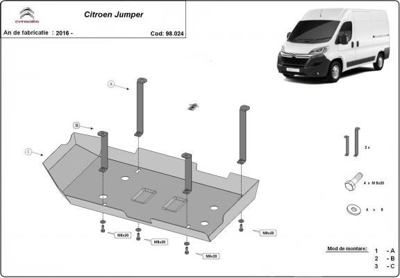 Cache de protection réservoir AdBlue Citroen Jumper