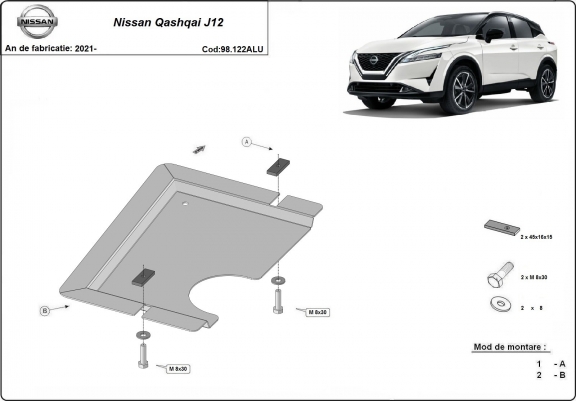 Cache de protection du différentiel Nissan Qashqai