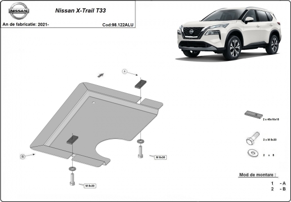 Cache de protection du différentiel Nissan X-Trail T33