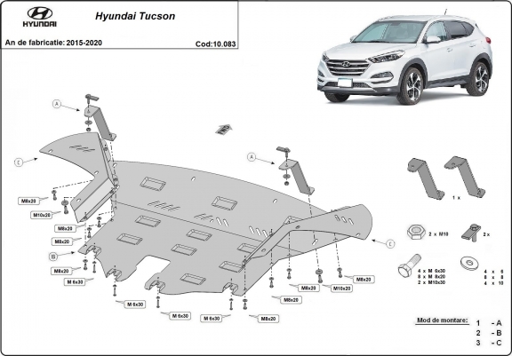 Cache sous moteur et de la boîte de vitesse Hyundai Tucson