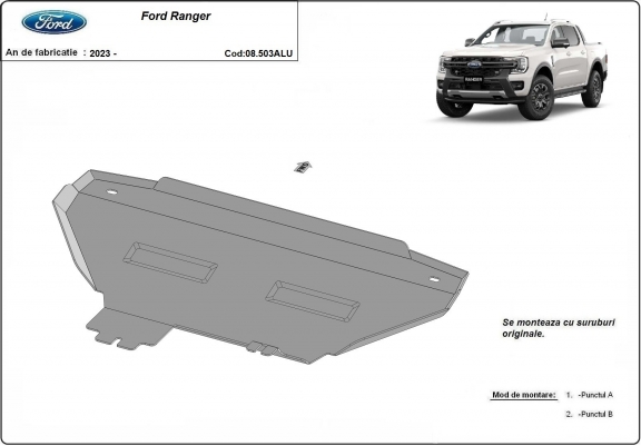 Cache de protection de radiateur en aluminium Ford Ranger
