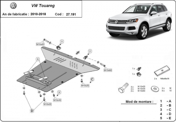 Cache Sous Moteur VW Touareg 7P